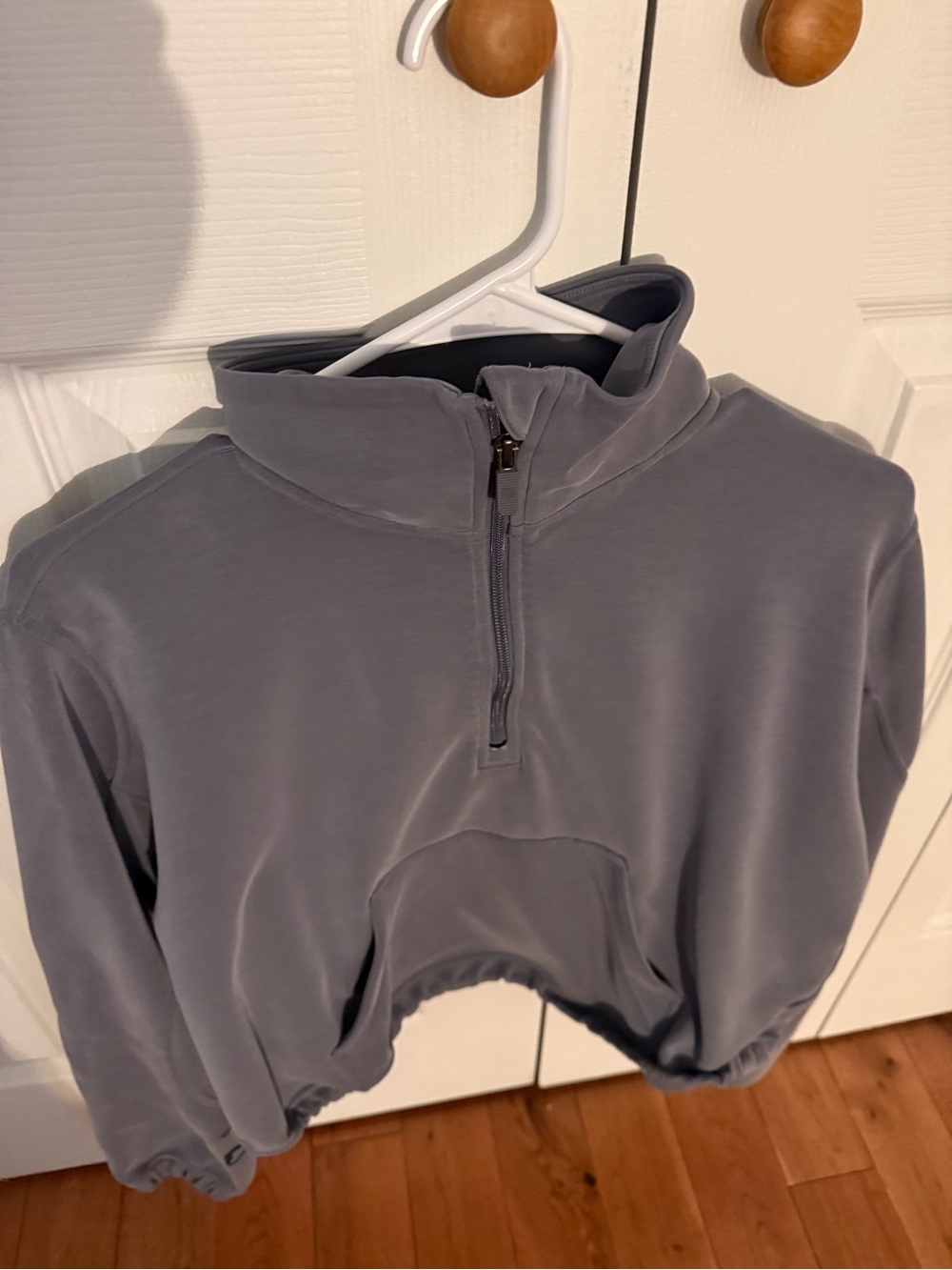 lululemon athletica SoftStreme Cropped Quarter-Zip Pullover in Gray
